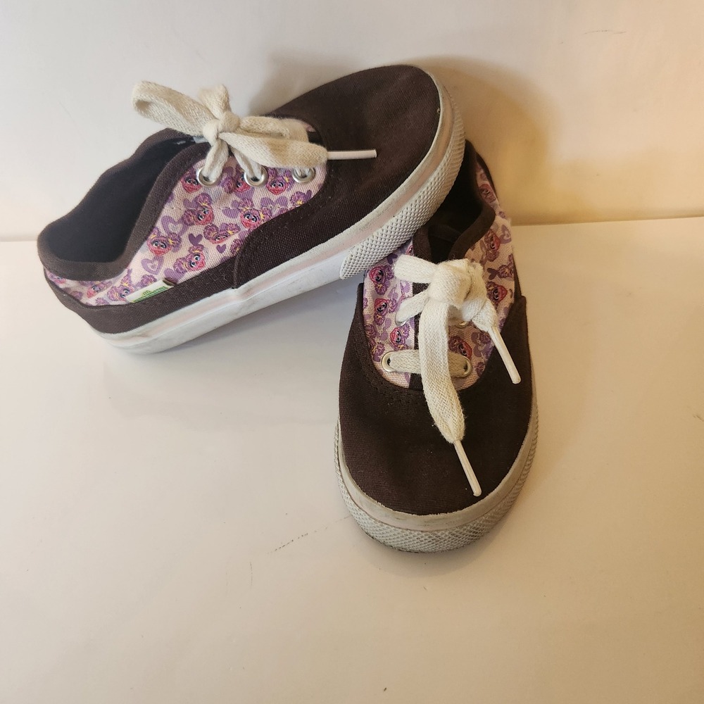 Y2k Sesame Street Abby Cadabby Toddler Girls Canvas Sneakers Brown Purple
